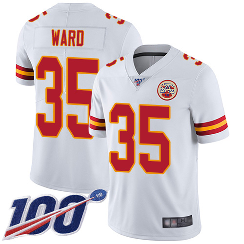 Men Kansas City Chiefs #35 Ward Charvarius White Vapor Untouchable Limited Player 100th Season Football Nike NFL Jersey->kansas city chiefs->NFL Jersey